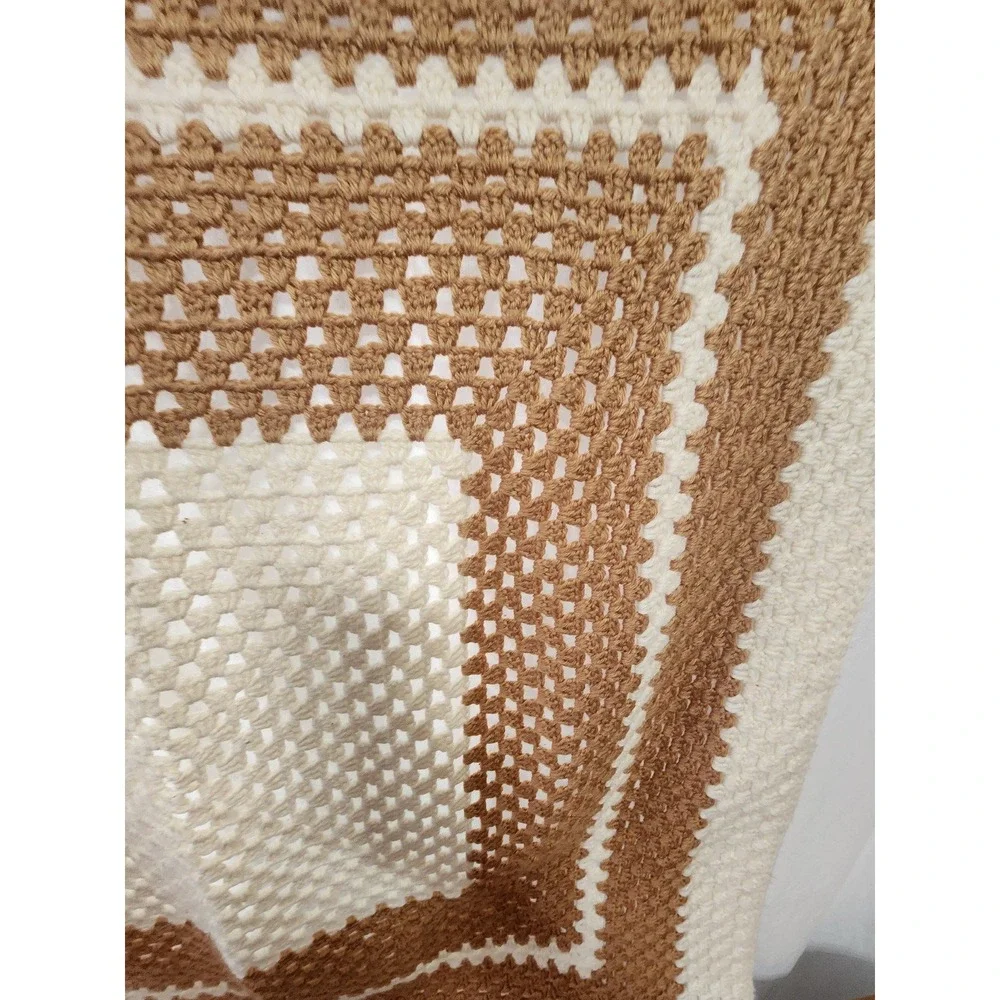 Blanket handmade vintage yarn‎ Afghan throw